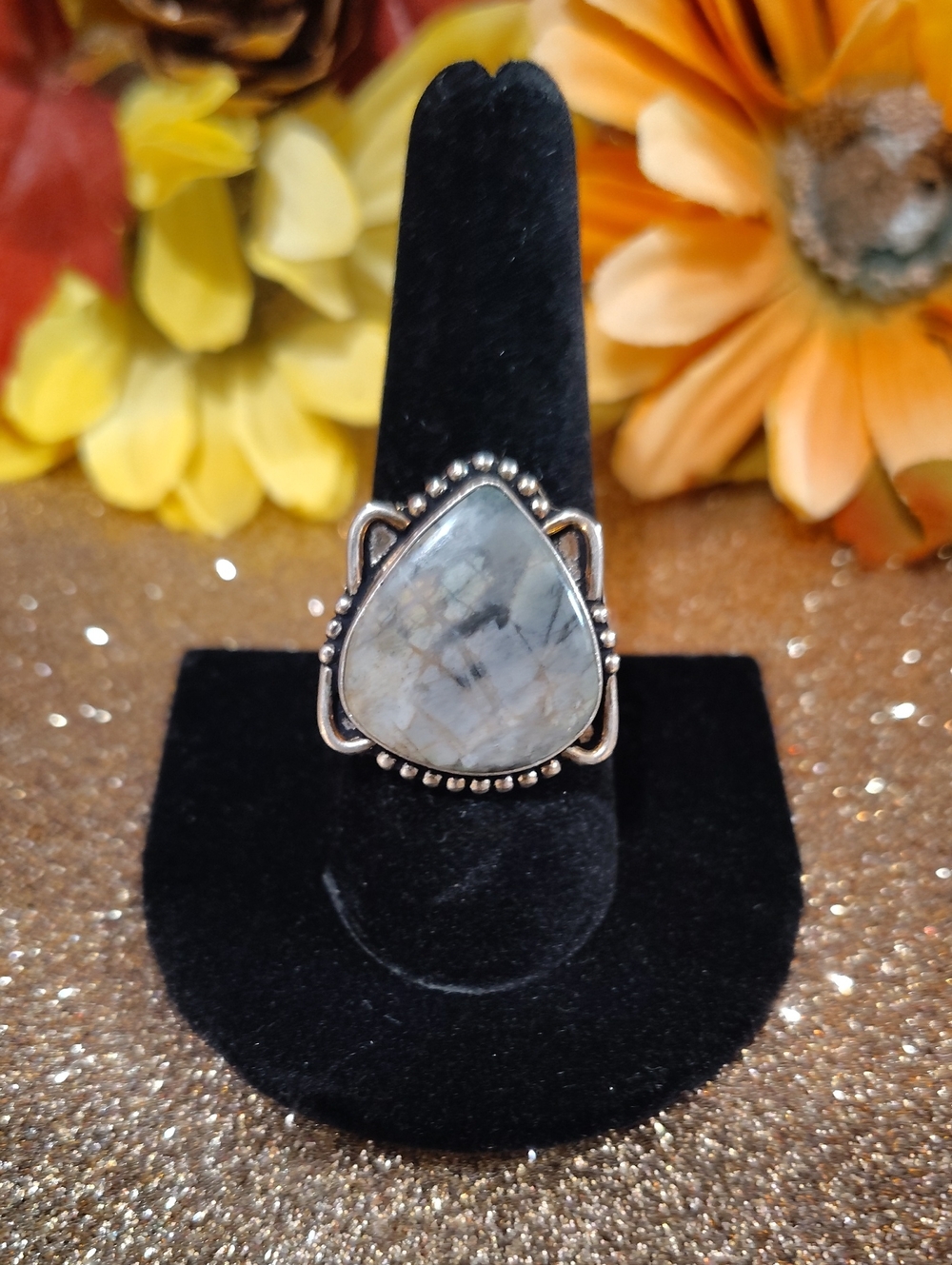 Picasso Jasper 925 Silver Gemstone Ring - Size 9